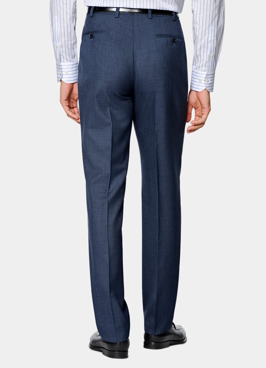 SUITSUPPLY All season Reine tropische Wolle von Vitale Barberis Canonico, Italien Havana Perennial Anzug mittelblau Tailored Fit