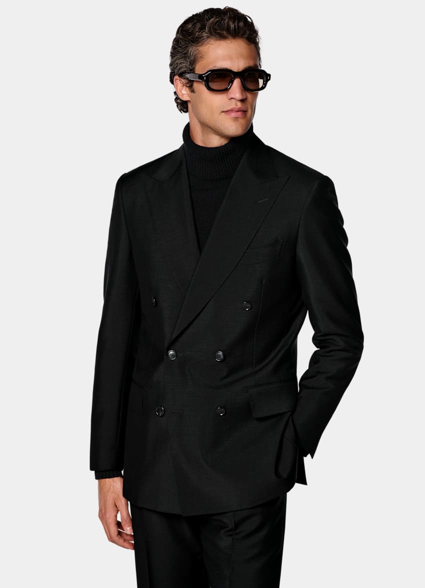 SUITSUPPLY All season Laine et mohair par Vitale Barberis Canonico, Italie Costume Milano coupe Tailored noir