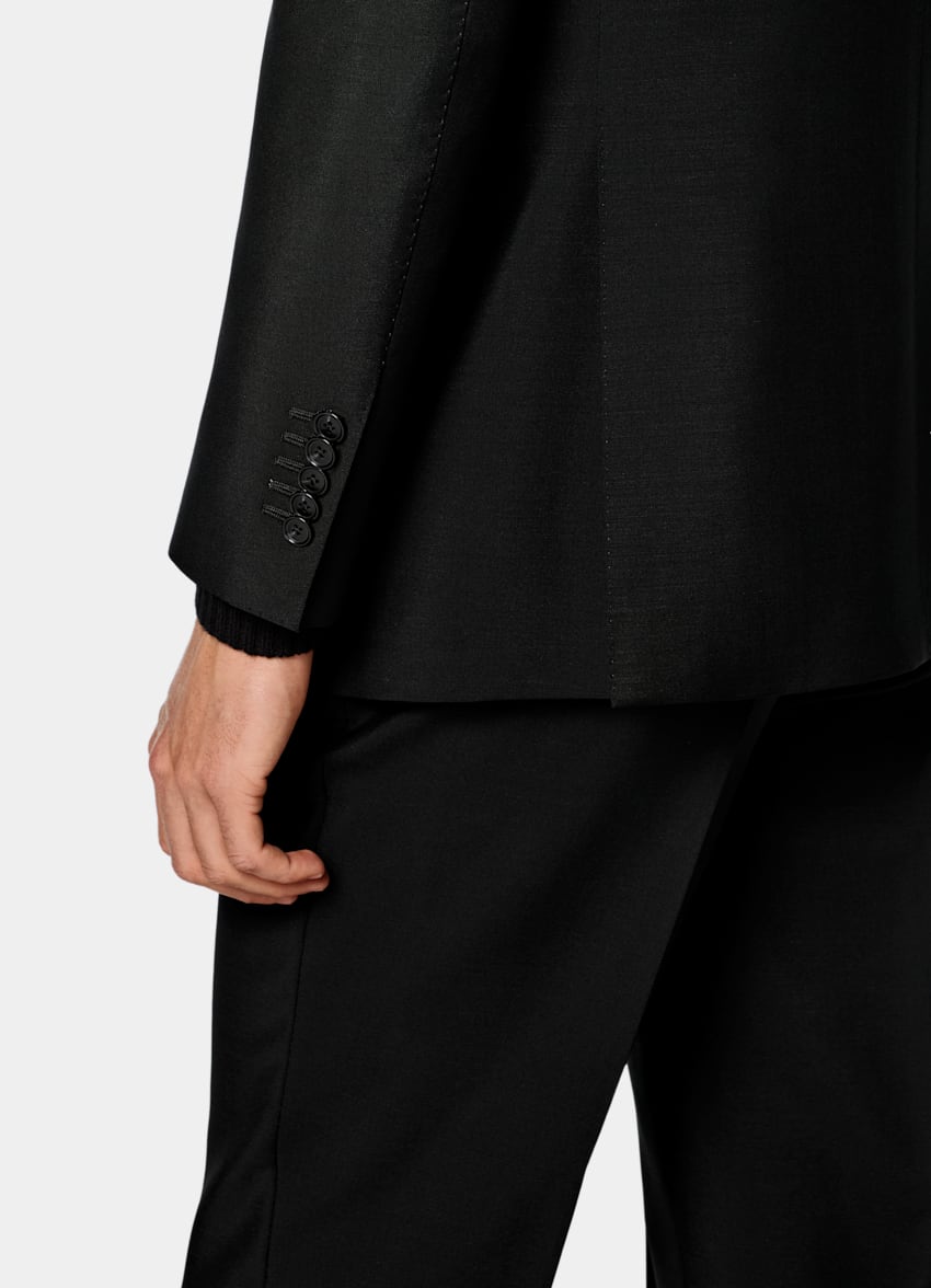 SUITSUPPLY All season Laine et mohair par Vitale Barberis Canonico, Italie Costume Milano coupe Tailored noir