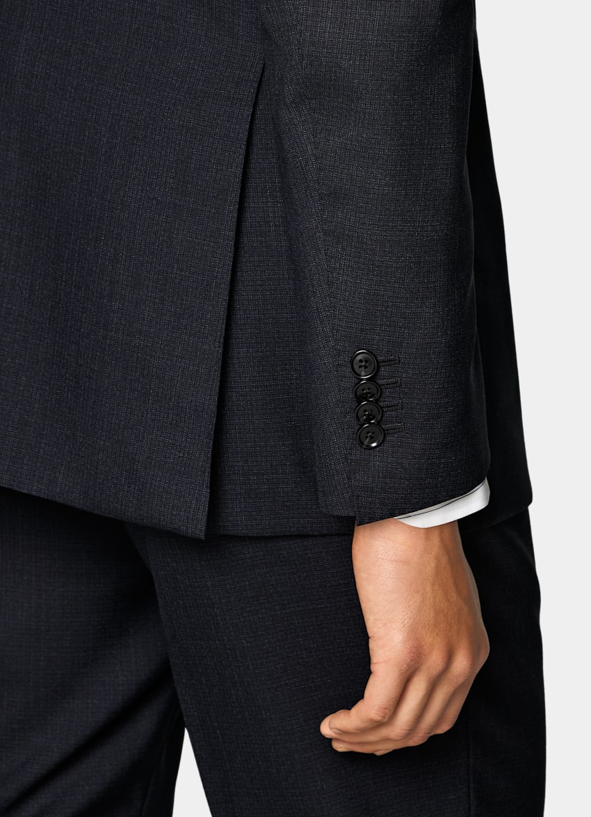 SUITSUPPLY All Season Pure Tropical Wool by Vitale Barberis Canonico, Italy Navy Perennial Tailored Fit Havana Suit