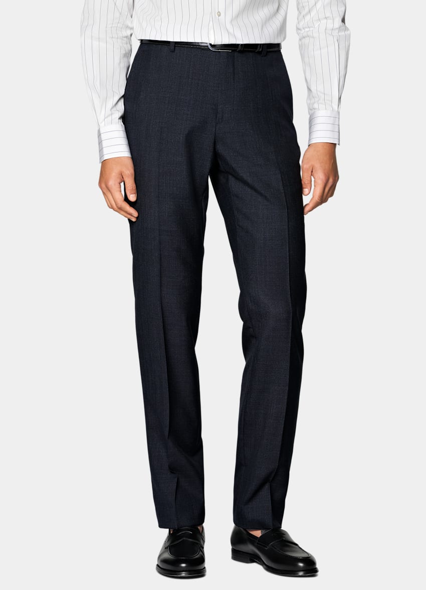 SUITSUPPLY All Season Pure Tropical Wool by Vitale Barberis Canonico, Italy Navy Perennial Tailored Fit Havana Suit