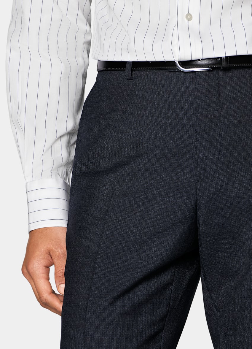 SUITSUPPLY All Season Pure Tropical Wool by Vitale Barberis Canonico, Italy Navy Perennial Tailored Fit Havana Suit