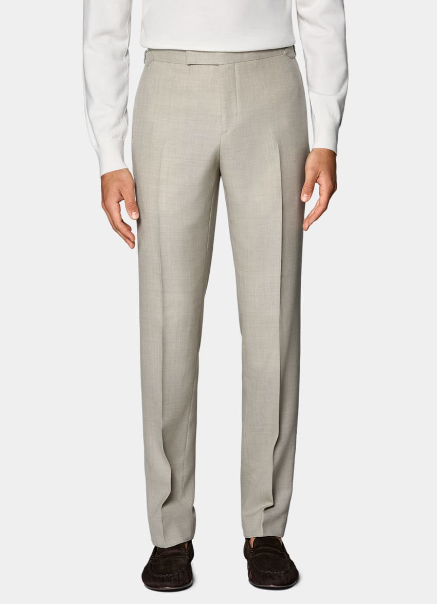 SUITSUPPLY All Season Pure Wool by Vitale Barberis Canonico, Italy Sand Tailored Fit Havana Suit