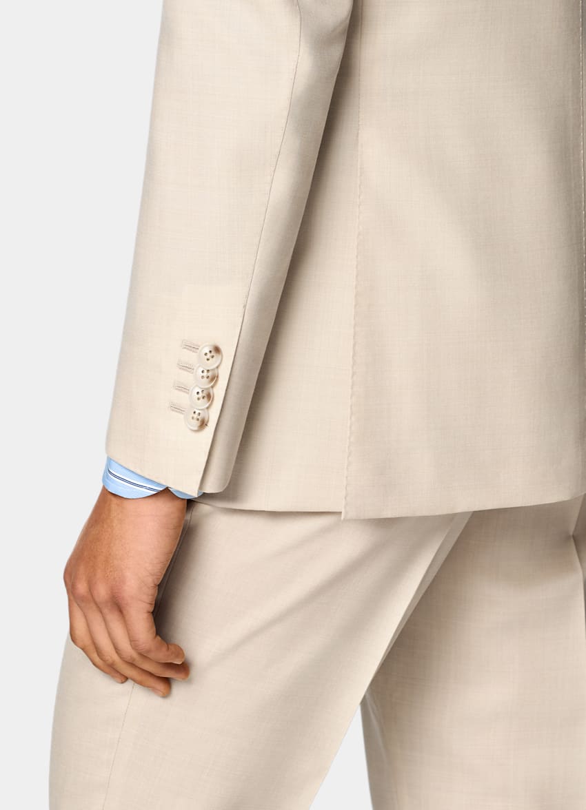 SUITSUPPLY All Season Pure Tropical Wool by Vitale Barberis Canonico, Italy Light Brown Perennial Tailored Fit Havana Suit