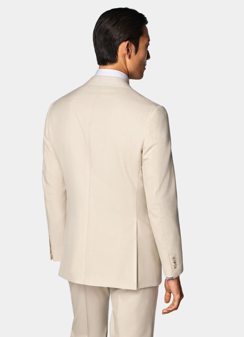 SUITSUPPLY All Season Pure Tropical Wool by Vitale Barberis Canonico, Italy Light Brown Perennial Tailored Fit Havana Suit