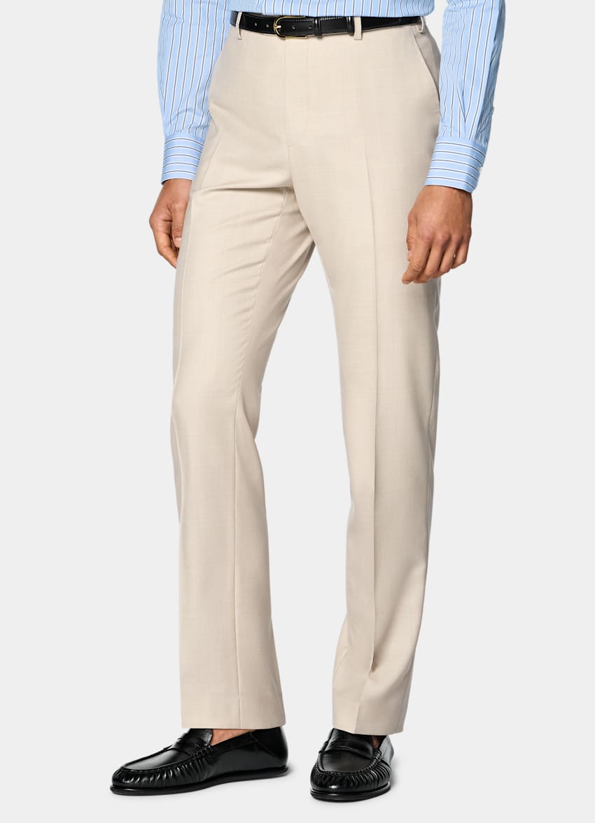 SUITSUPPLY All Season Pure Tropical Wool by Vitale Barberis Canonico, Italy Light Brown Perennial Tailored Fit Havana Suit