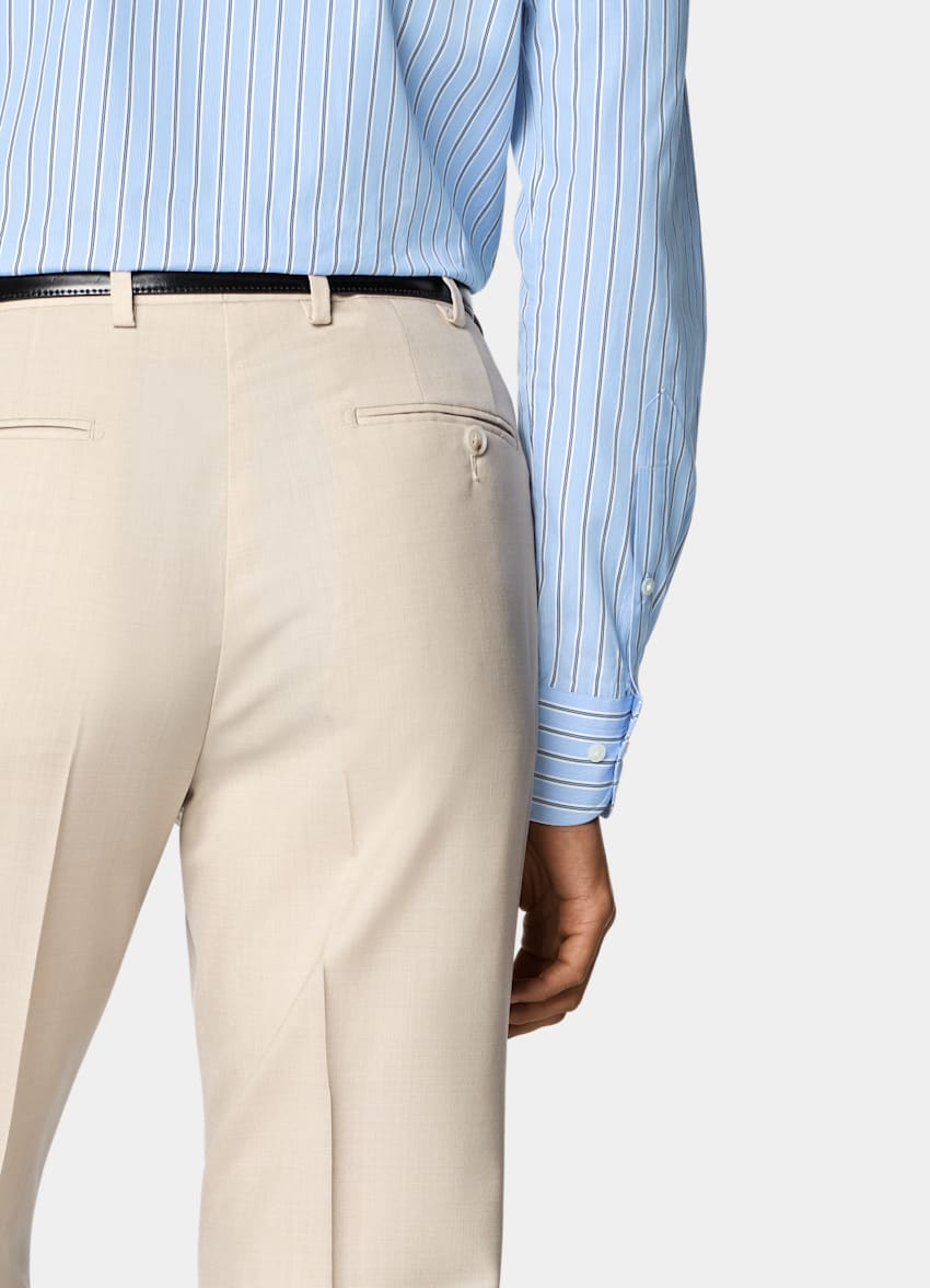 SUITSUPPLY All Season Pure Tropical Wool by Vitale Barberis Canonico, Italy Light Brown Perennial Tailored Fit Havana Suit