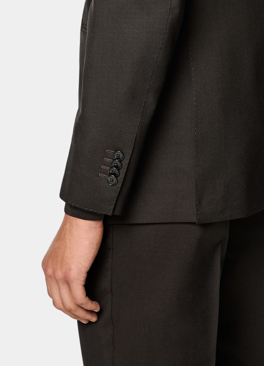 SUITSUPPLY All Season Pure Tropical Wool von Vitale Barberis Canonico, Italien Dark Brown Perennial Tailored Fit Havana Suit