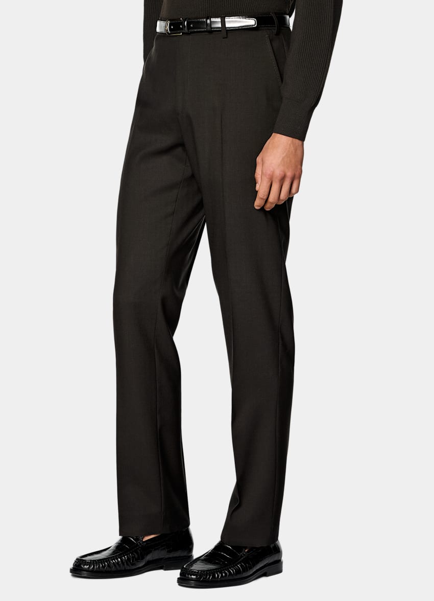 SUITSUPPLY All Season Pure Tropical Wool von Vitale Barberis Canonico, Italien Dark Brown Perennial Tailored Fit Havana Suit