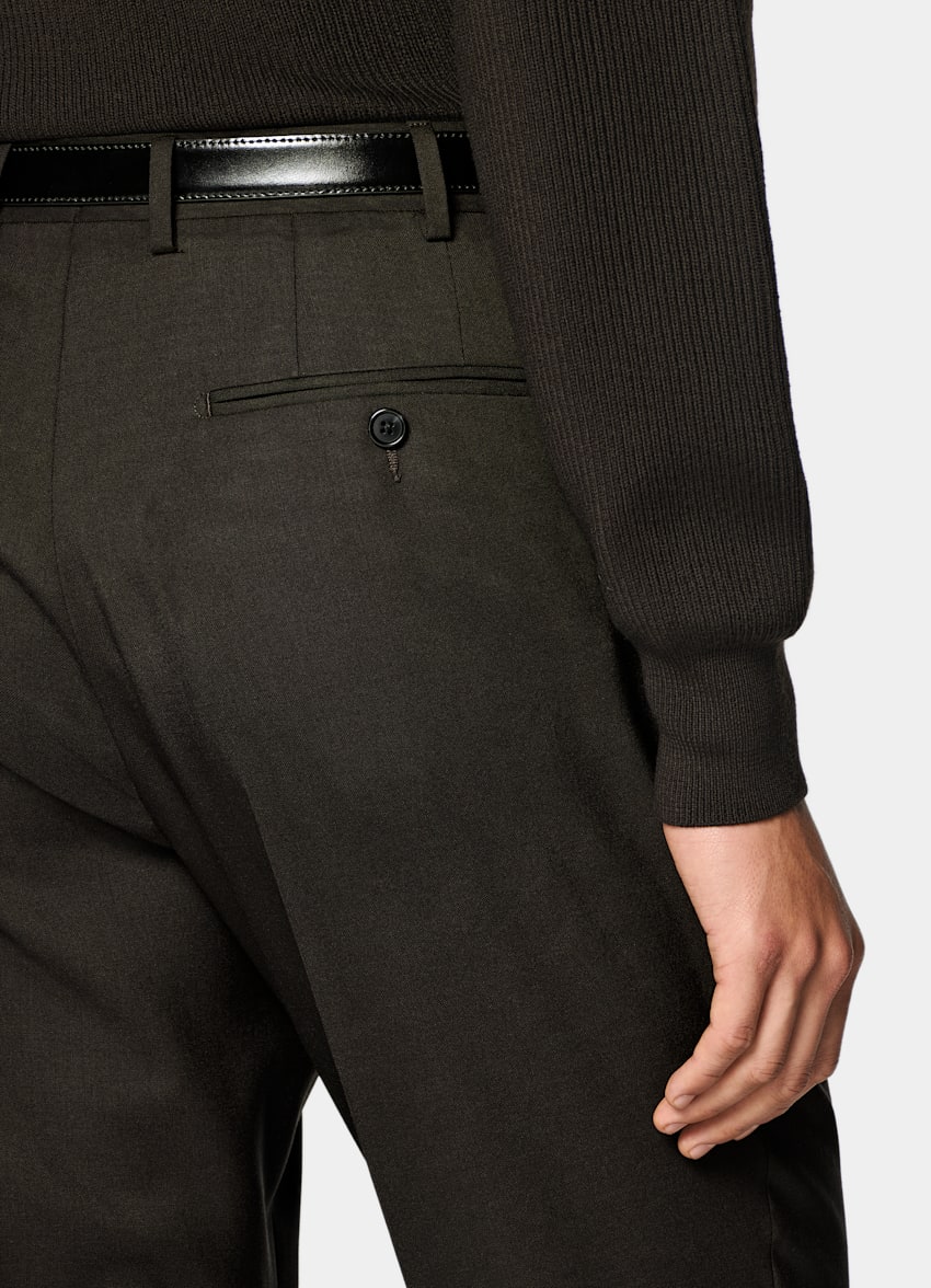 SUITSUPPLY All Season Pure Tropical Wool von Vitale Barberis Canonico, Italien Dark Brown Perennial Tailored Fit Havana Suit