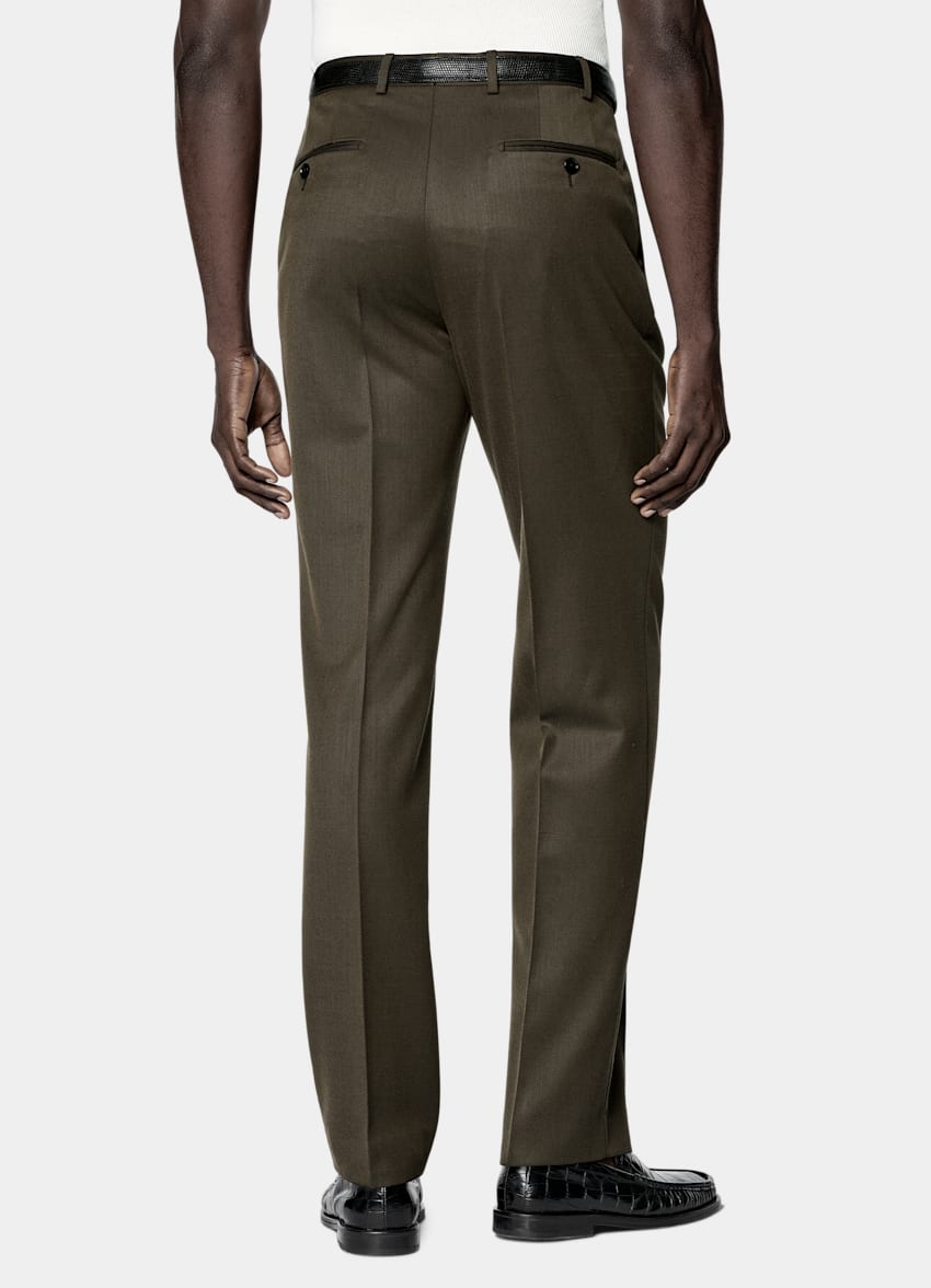 SUITSUPPLY All Season Pure S120's Wool by E.Thomas, Italy Dark Green Tailored Fit Milano Suit
