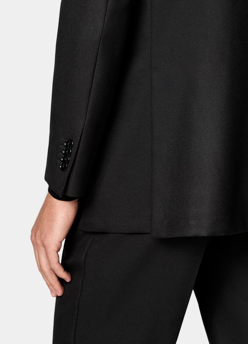 SUITSUPPLY All Season Wool Mohair par Rogna, Italie Black Relaxed Fit Roma Suit