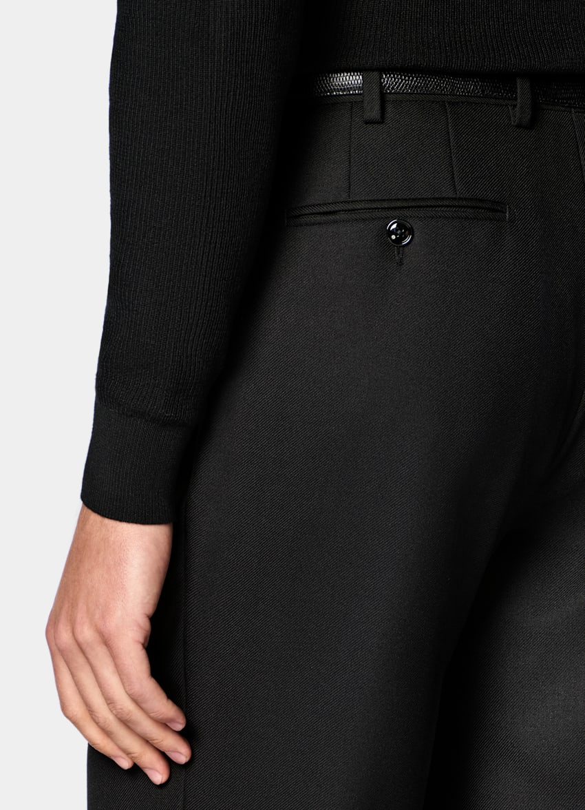 SUITSUPPLY All Season Wool Mohair par Rogna, Italie Black Relaxed Fit Roma Suit