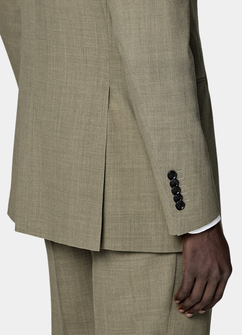 SUITSUPPLY All Season Pure Wool by Botto Giuseppe, Italy Mid Green Tailored Fit Milano Suit