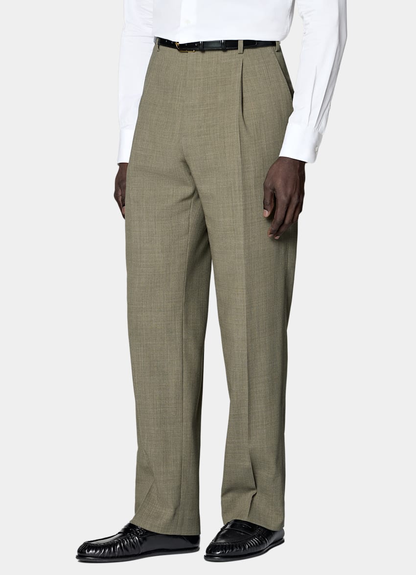 SUITSUPPLY All Season Pure Wool by Botto Giuseppe, Italy Mid Green Tailored Fit Milano Suit