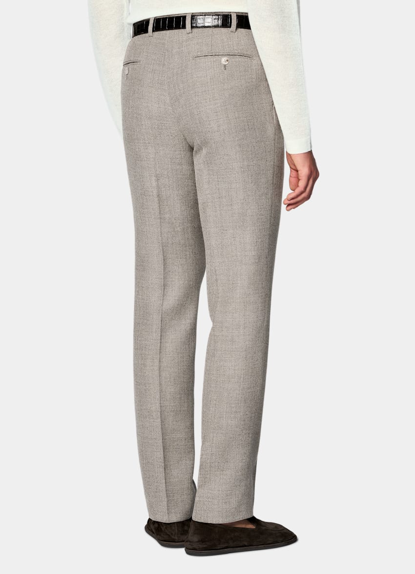 SUITSUPPLY Summer Wool Alpaca Linen by Ferla, Italy Light Taupe Tailored Fit Havana Suit