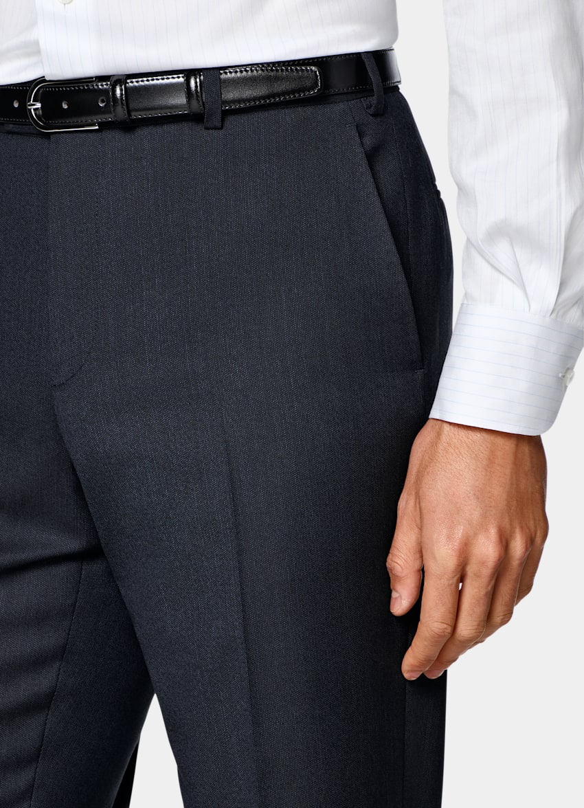 SUITSUPPLY All Season Pure S130's Wool by Carlo Barbera, Italy Navy Tailored Fit Havana Suit