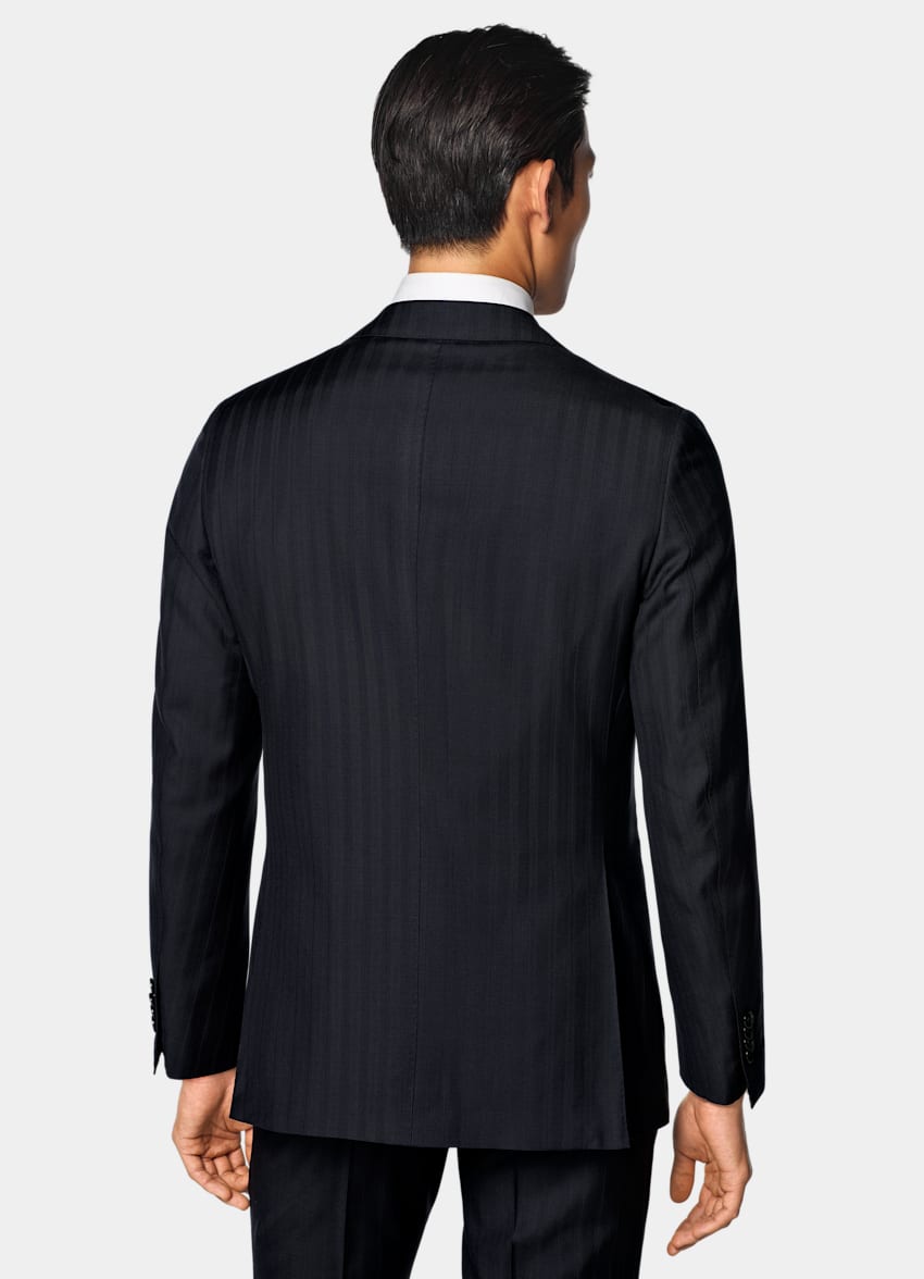 SUITSUPPLY All season Pura lana S130's - Carlo Barbera, Italia Abito Havana navy a righe tailored fit