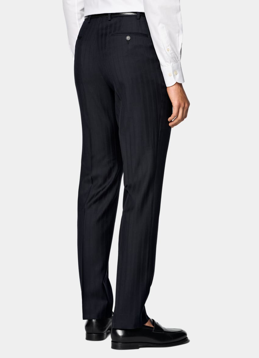 SUITSUPPLY All season Pura lana S130's - Carlo Barbera, Italia Abito Havana navy a righe tailored fit