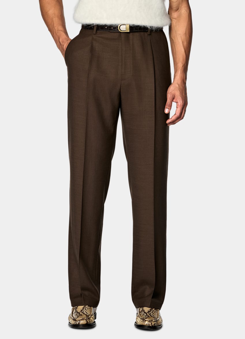 SUITSUPPLY Pure Wool by Subalpino, Italy Mid Brown Tailored Fit Milano Suit