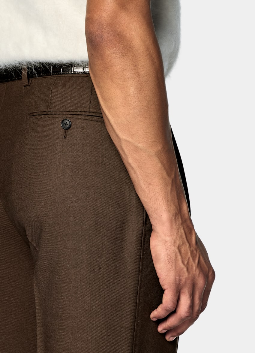 SUITSUPPLY Pure Wool by Subalpino, Italy Mid Brown Tailored Fit Milano Suit