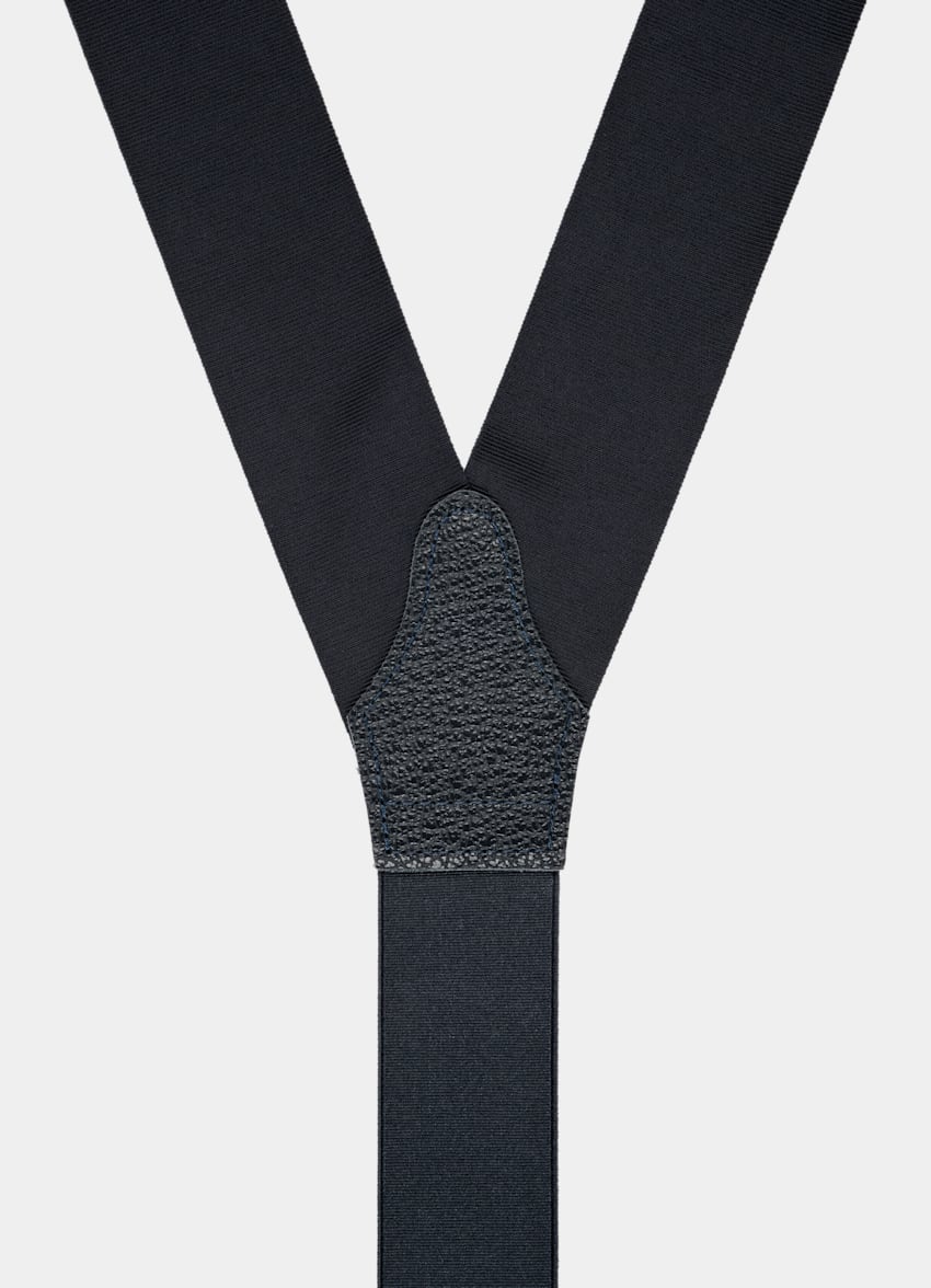 SUITSUPPLY Polyesterblandning &amp; läder från Gigidue, Italien Marinblå hängslen