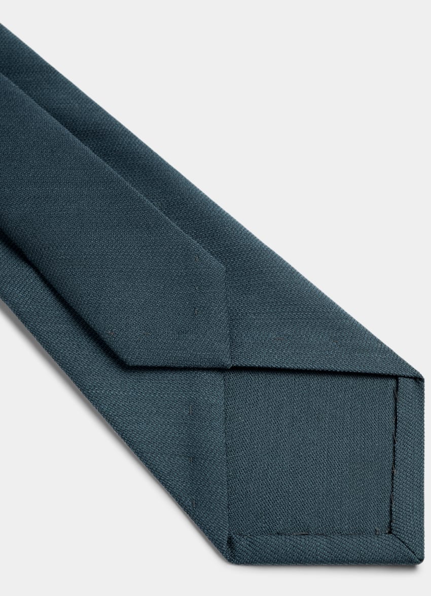 SUITSUPPLY Wool Viscose Crepe by Beste, Italy Mid Blue Crepe Tie