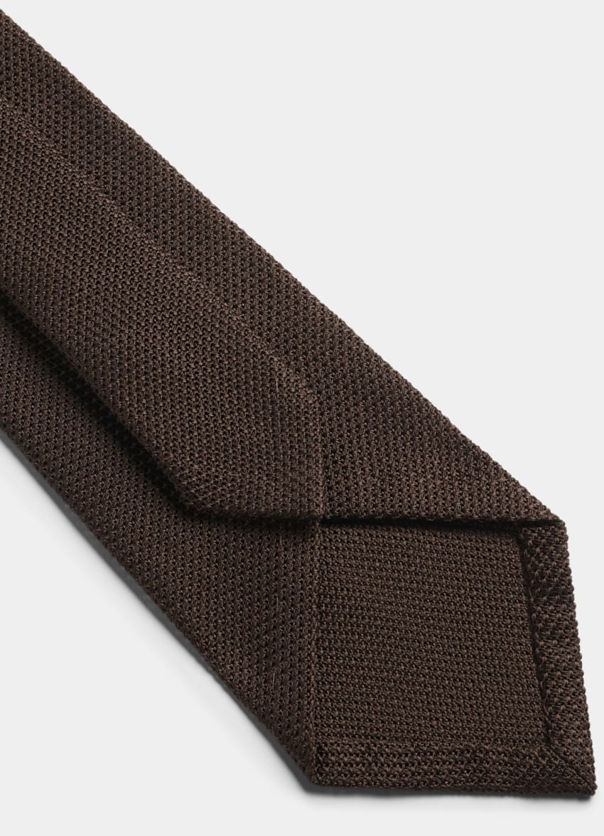 SUITSUPPLY Pure Silk by Fermo Fossati, Italy Dark Brown Grenadine Tie
