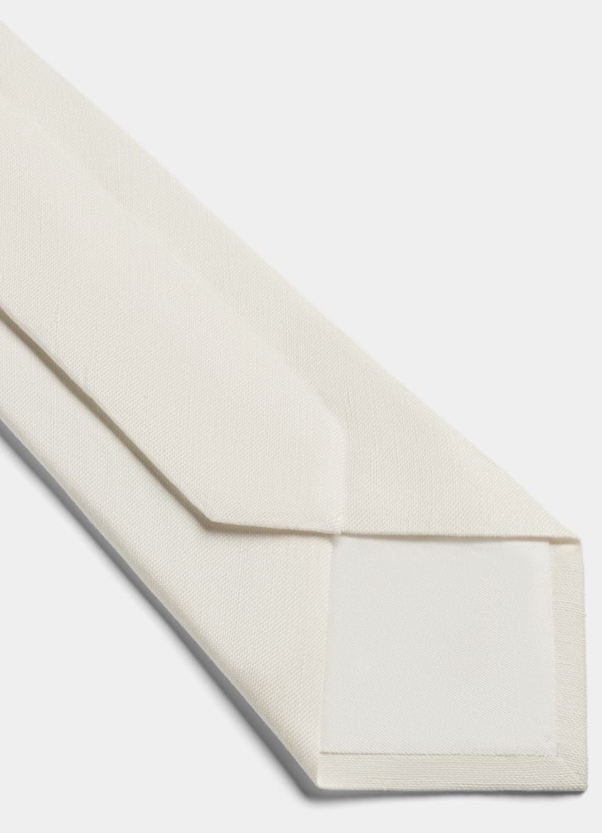 SUITSUPPLY Seide Leinen von Fermo Fossati, Italien Krawatte off-white
