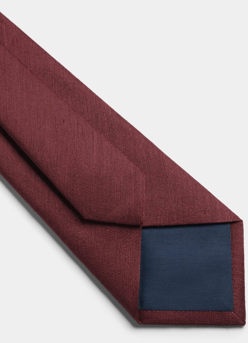 SUITSUPPLY Silk Linen by Fermo Fossati, Italy Burgundy Tie