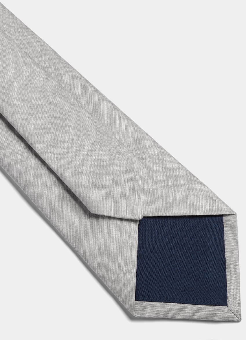 SUITSUPPLY Silk Linen by Fermo Fossati, Italy Grey Tie