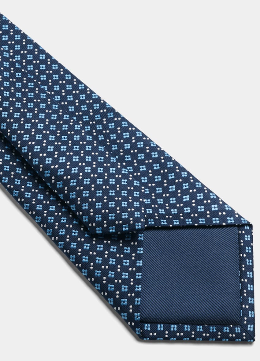 Krawatte blau mit floralem Muster Seide SUITSUPPLY Reine | Deutschland aus
