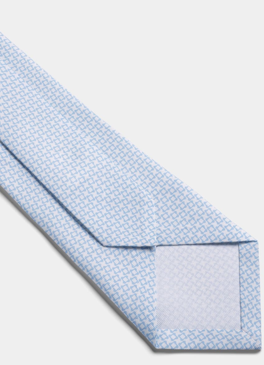 SUITSUPPLY Pure Silk Light Blue Graphic Tie