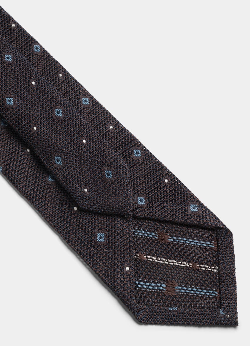 SUITSUPPLY Pure Silk by Canepa, Italy Brown Graphic Tie