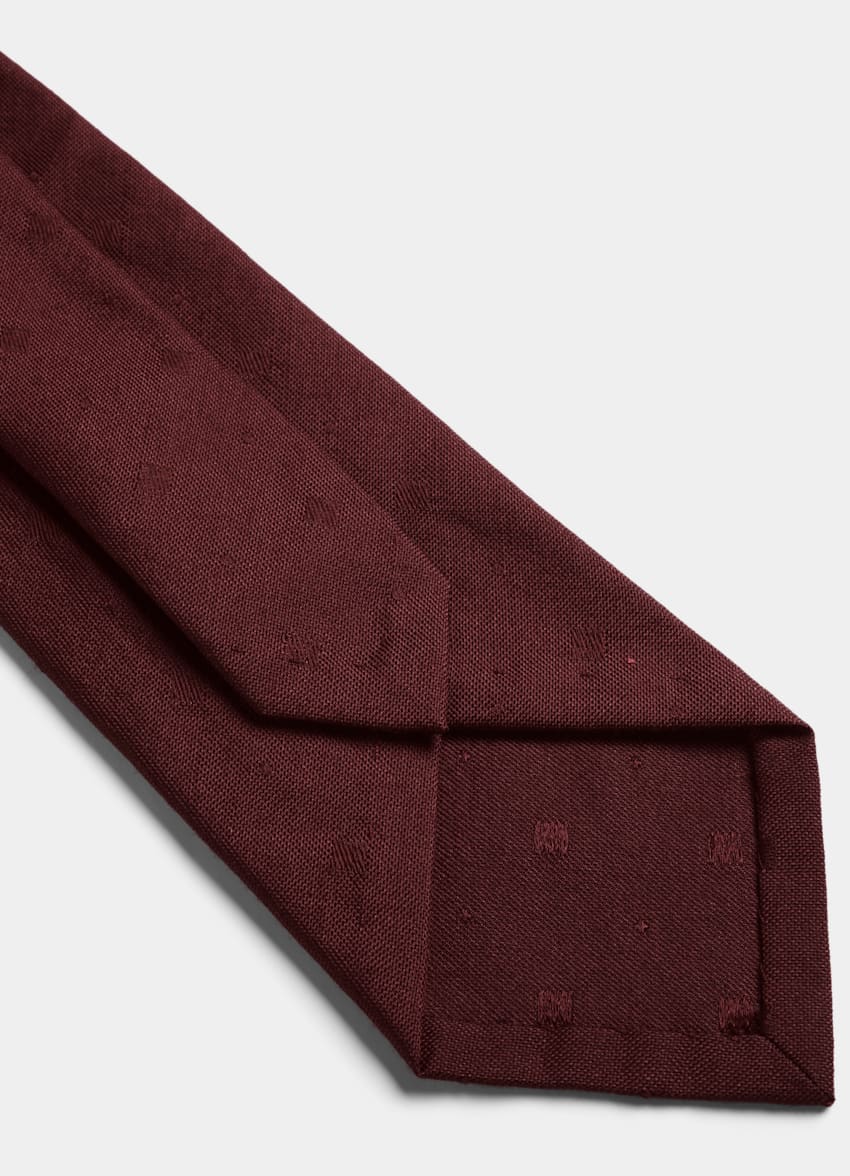 SUITSUPPLY Schurwolle Seide von Canepa, Italien Krawatte burgunderrot mit Grafikmuster