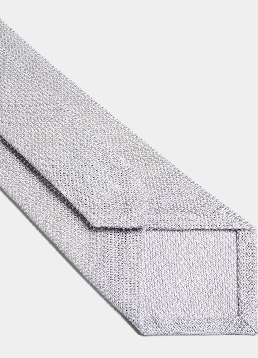SUITSUPPLY Pure Silk by Fermo Fossati, Italy Light Grey Grenadine Tie