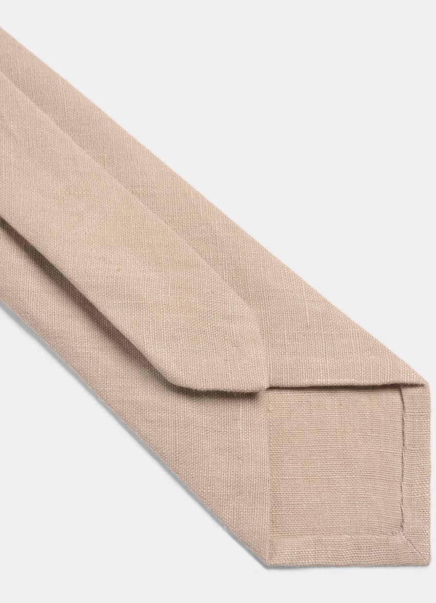 SUITSUPPLY Puro lino de Leomaster, Italia Corbata marrón claro