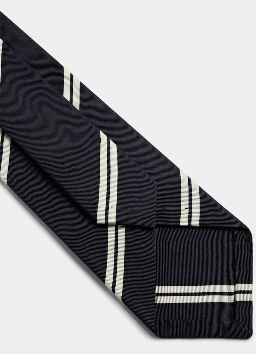 SUITSUPPLY Pure Silk by Fermo Fossati, Italy Navy Striped Tie