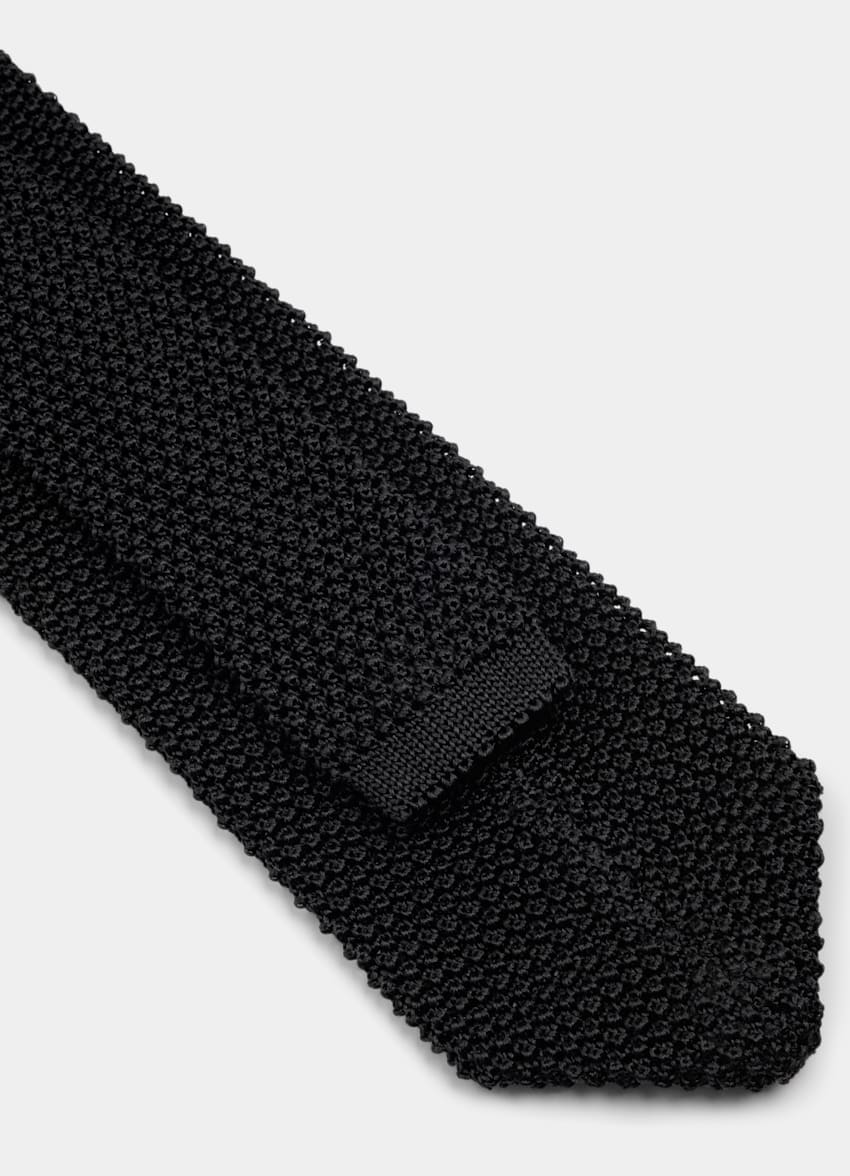 SUITSUPPLY Pure Silk by Canepa, Italy Black Knitted Tie