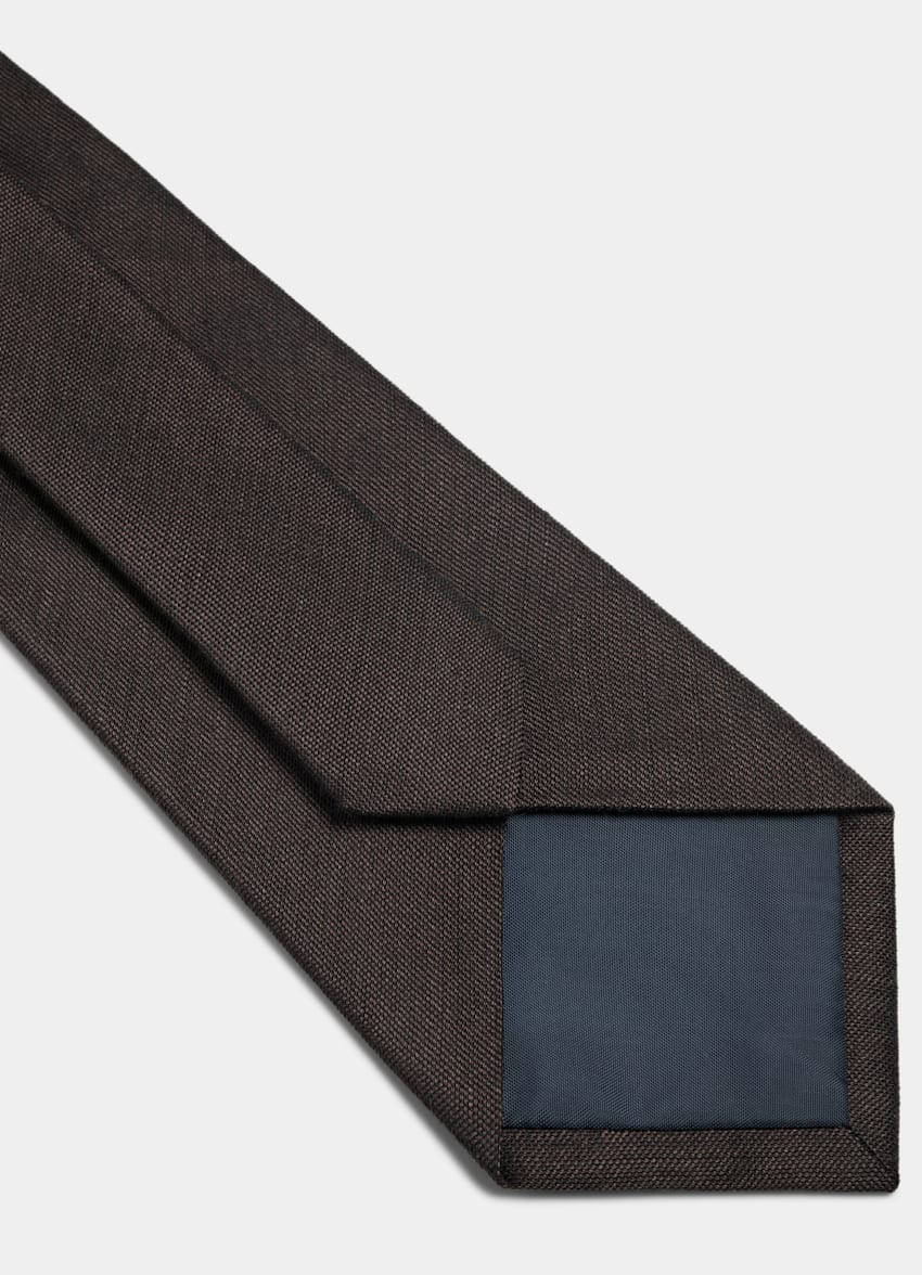 SUITSUPPLY Linen Silk Brown Tie