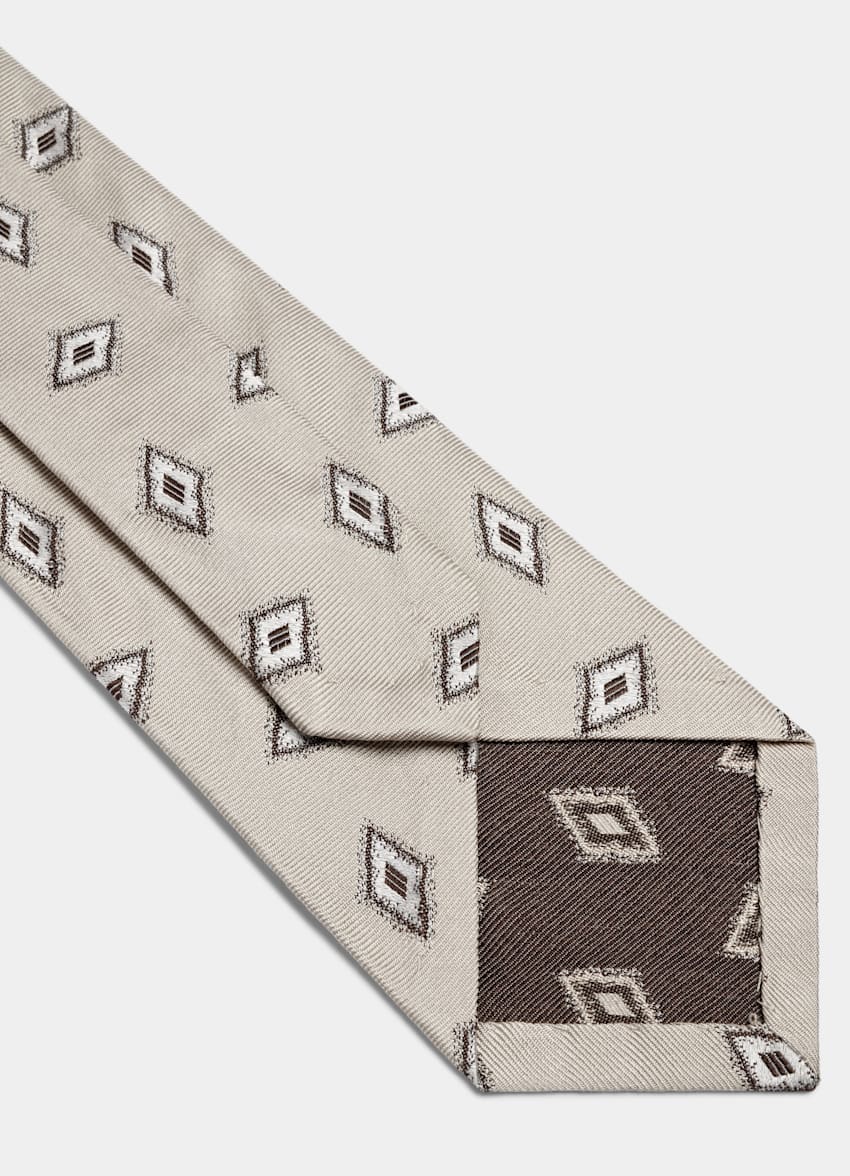SUITSUPPLY Pure Silk by Fermo Fossati, Italy Sand Graphic Tie