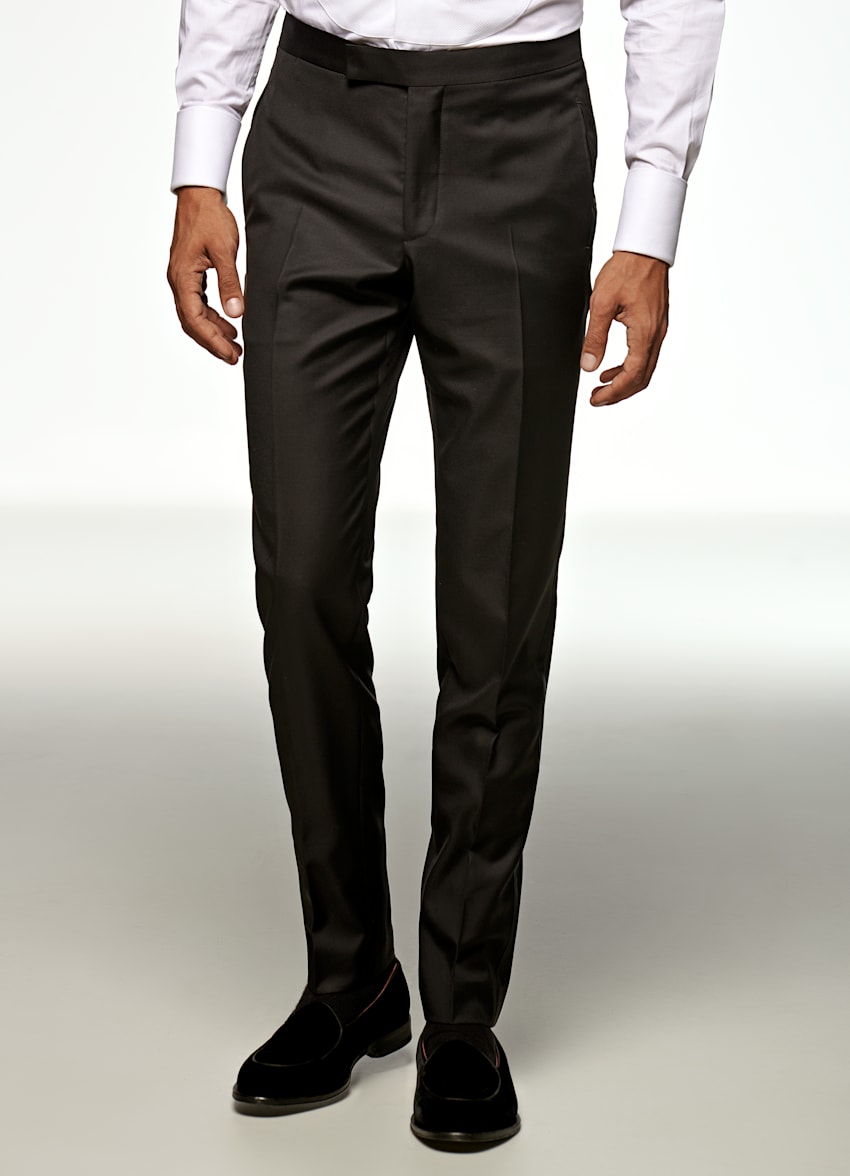 Black Brescia Tuxedo Trousers | Pure Wool S110's | Suitsupply Online Store