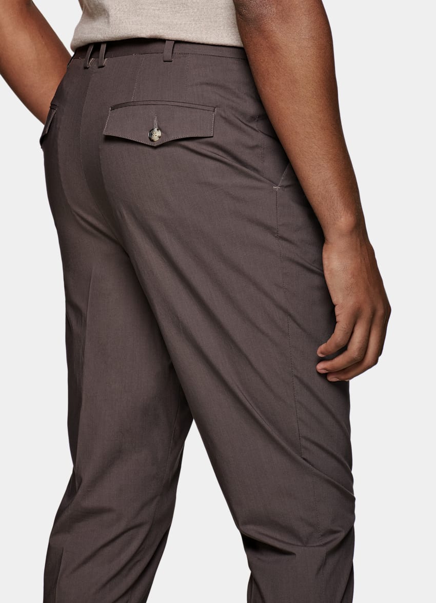 Taupe Blake Trousers | Stretch Cotton | SUITSUPPLY