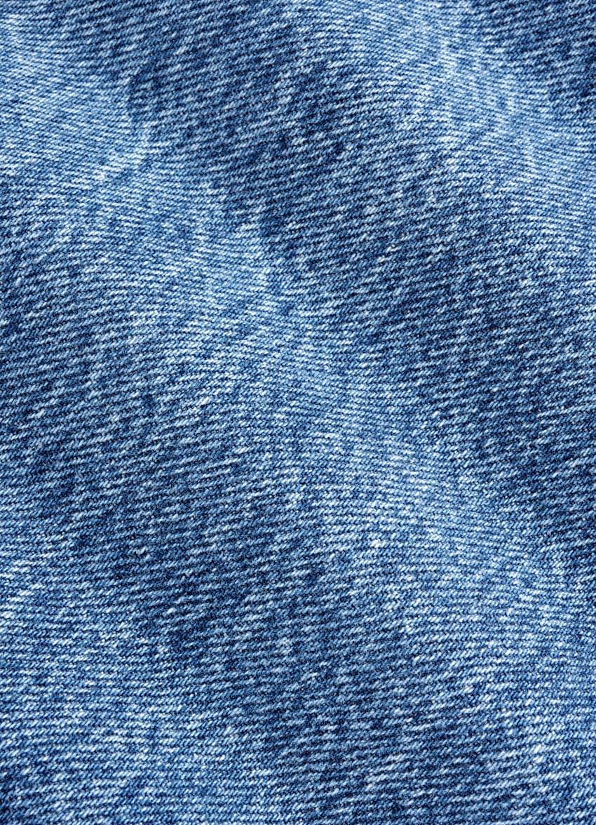 SUITSUPPLY All Season Selvedge Denim by Candiani, Italy Mid Blue Straight Leg Jeans