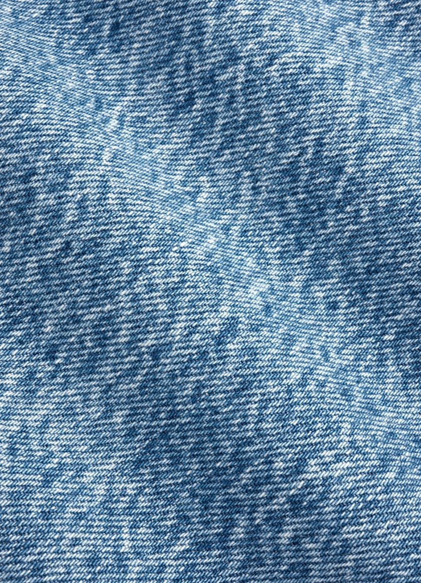 SUITSUPPLY All Season Selvedge Denim by Candiani, Italy Mid Blue Washed Straight Leg Jeans