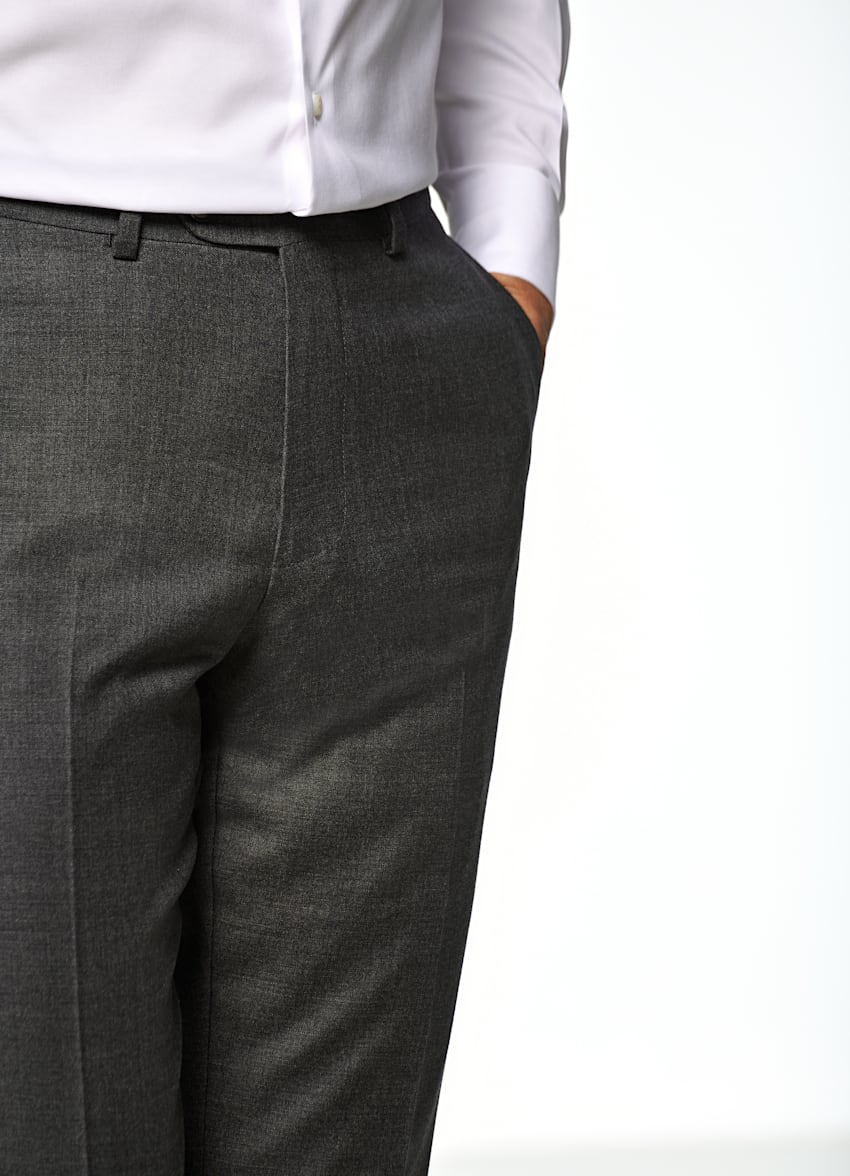 Dark Grey Brescia Trousers | Pure Wool S110's | Suitsupply Online Store