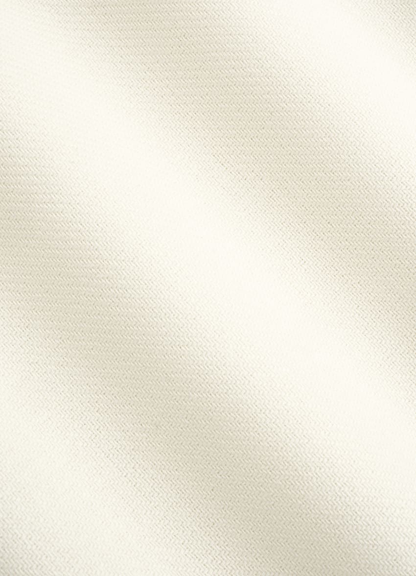 SUITSUPPLY All Season Pure Wool by Di Sondrio, Italy Off-White Wide Leg Straight Trousers