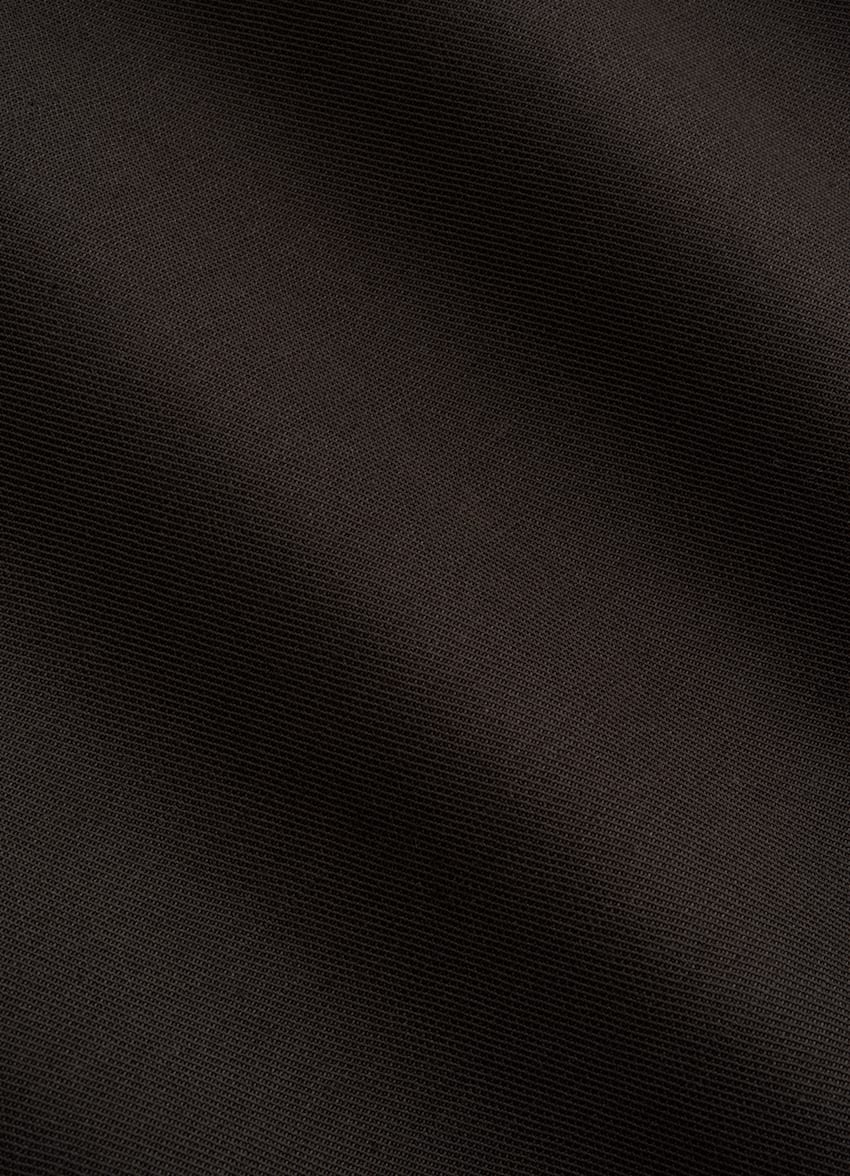 SUITSUPPLY Summer Lyocell Linen Cotton by Di Sondrio, Italy Dark Brown Wide Leg Straight Trousers