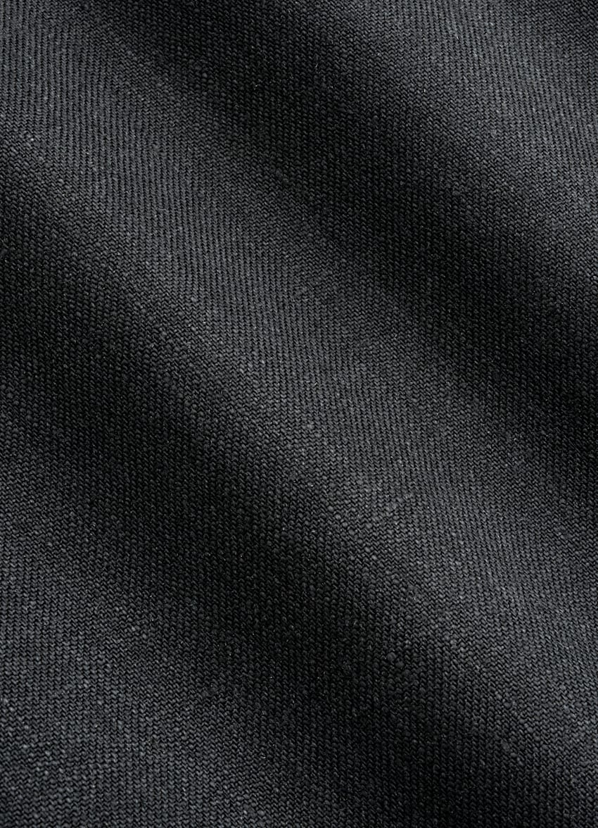 SUITSUPPLY Summer Pure Linen par Di Sondrio, Italie Black Wide Leg Straight Trousers