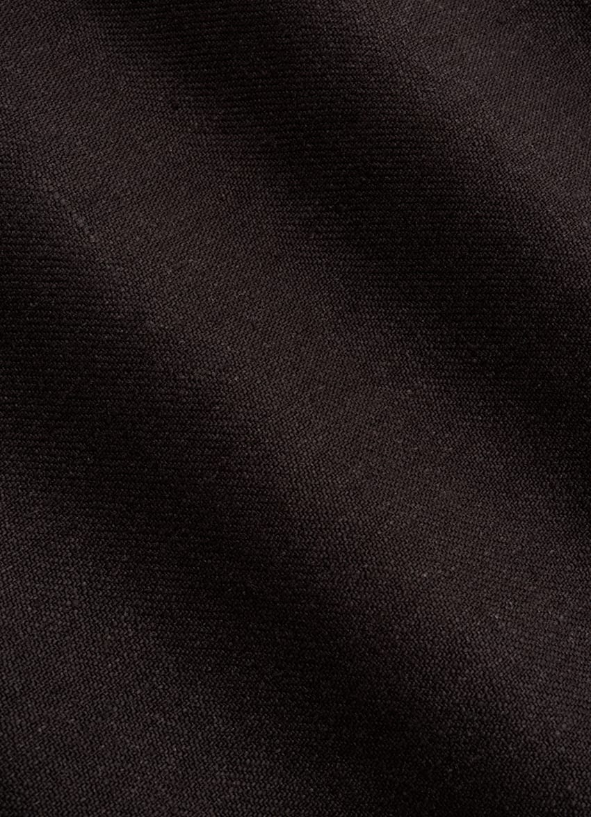 SUITSUPPLY Summer Pure Linen - Di Sondrio, Italia Dark Brown Wide Leg Straight Trousers